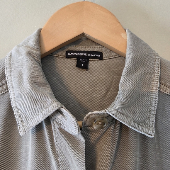 James Perse Mixed Media Utility Jumpsuit Sergeant Drawstring Waist Size Small - Picture 8 of 16